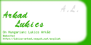 arkad lukics business card